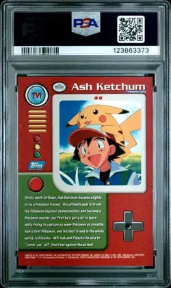 1999 TOPPS POKEMON SERIES 1 CHARACTER CARDS ASH KETCHUM PSA 8 - Image 2