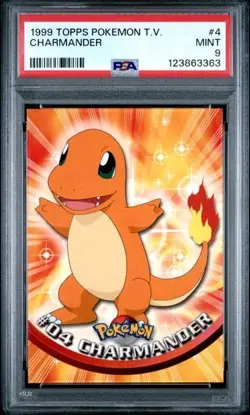 1999 TOPPS POKEMON TV #4 CHARMANDER PSA 9 - Image 1