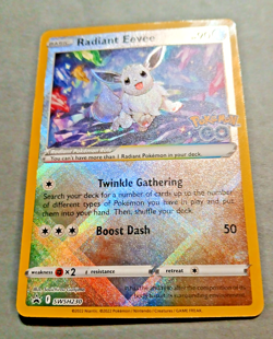 Pokemon TCG, Radiant Eevee SWSH230 Black Star Promo, Pokemon GO Stamped NM - Image 3
