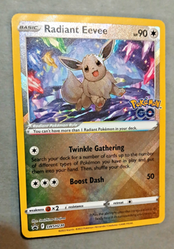 Pokemon TCG, Radiant Eevee SWSH230 Black Star Promo, Pokemon GO Stamped NM - Image 4