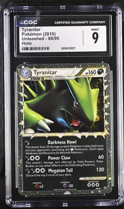 UNLEASHED TYRANITAR #88/95 PRIME HOLO FOIL CGC 9! POKEMON HG & SS NOT PSA/BGS - Image 1