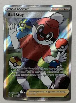 Pokemon Shining Fates Ball Guy 065/072 Full Art Trainer Ultra Rare NM - Image 1