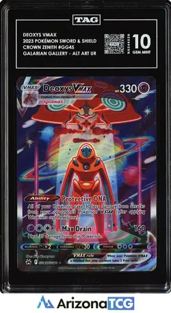 Pokemon 2023 Deoxys VMAX GG45/GG70 Alt Art UR Crown Zenith GEM MINT TAG 10 - Image 1