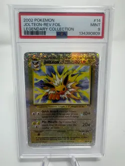 2002 POKEMON LEGENDARY COLLECTION #14 JOLTEON-REVERSE FOIL PSA 9 - Image 1