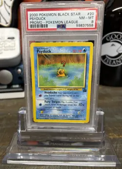 2000 Pokemon Psyduck Black Star Promo PSA 8 - Image 1
