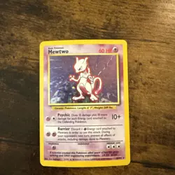 Pokemon TCG Mewtwo Holographic Base Set 10/102 NM+ - Image 1