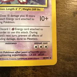 Pokemon TCG Mewtwo Holographic Base Set 10/102 NM+ - Image 4