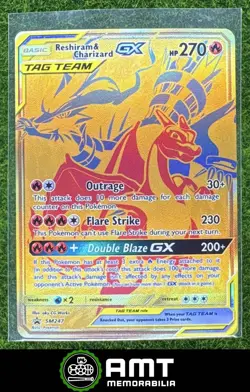 Reshiram & Charizard GX Tag Team 2016-19 Pokemon SM Black Star Promos #SM247 #2 - Image 1