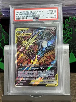 POKEMON MOLTRES & ZAPDOS & ARTICUNO GX BLACK STAR PROMOS SM210 PSA Gem MT 10!!!! - Image 1