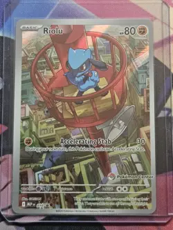 Pokemon Center Riolu Stamped Mega Evolution Promo NM - Image 1