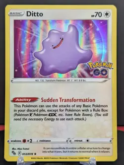 Pokemon Ditto #053/078 English Pokemon GO Holo Rare - Image 1