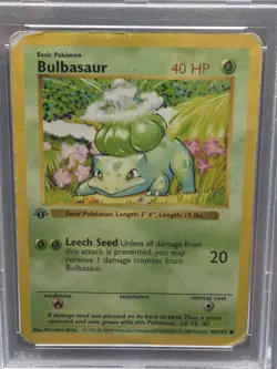 1999 Pokemon Game Bulbasaur 1st Edition #44 Vintage Base Set - PSA 1 - Image 2