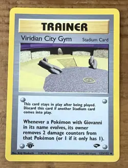 Pokemon TCG Trainer Viridian City Gym #123/132 Non-Holo 1st Edition Vintage 1999 - Image 1