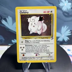 Pokemon Clefairy 6/130 Base Set 2 Holo MP - Image 1