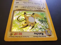 Pokemon Base Set Raichu Rare Holo 14/102 WOTC Unlimited Vintage TCG 1999 MP - Image 4
