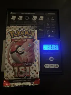 Very Heavy! 21.13 Gram Pokemon 151 Booster Pack Weighed Sealed - Image 1