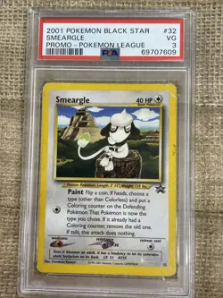 Graded PSA 3 2001 Pokemon Black Star - Smeargle - Promo Pokemon League - Image 1