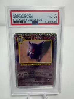2002 POKEMON LEGENDARY COLLECTION #11 GENGAR-REVERSE FOIL PSA 8 - Image 1