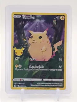 PIKACHU 2021 POKEMON SWSH CELEBRATIONS FULL ART RARE E 005/025 Q6463 - Image 1
