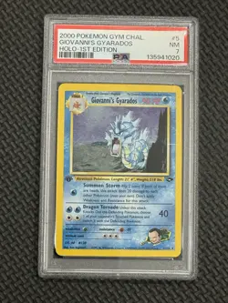 2000 Pokemon Gym Chall Holo Rare Giovanni’s Gyarados First Edition 5/132 PSA 7 - Image 1