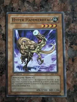 YU-GI-OH! 1996 HYPER HAMMERHEAD IOC-074 1st EDITION NM - Image 1