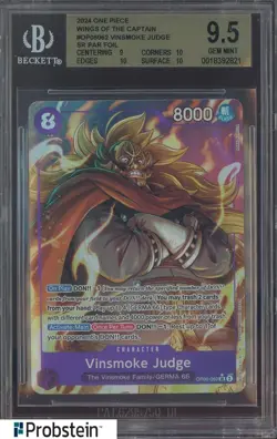 2024 ONE PIECE WINGS OF CAPTAIN OP06062 VINSMOKE JUDGE FOIL BGS 9.5 GEM MINT - Image 1