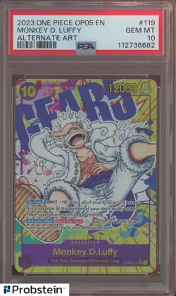 2023 One Piece OP05 EN Alternate Art #119 Monkey D. Luffy PSA 10 GEM MINT - Image 1