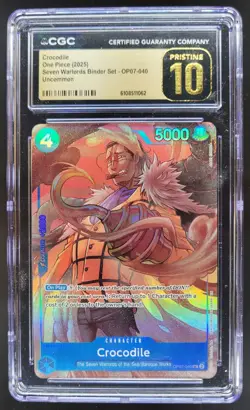 2025 ONE PIECE CCG CROCODILE SEVEN WARLORDS OP07-040 CGC 10 PRISTINE A PT - Image 1