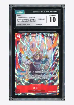 One Piece CGC 10 GEM MINT Koby R Alternate Art 2025 PRB02-001 PRB02 Japanese - Image 1
