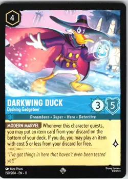 Disney Lorcana Darkwing Duck Dashing Gadgeteer Winterspell Super Rare #150/204 N - Image 1