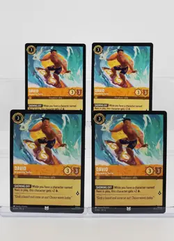 Disney Lorcana David - Impressive Surfer 8/204 Azurite Sea Uncommon 4 Cards Set - Image 1