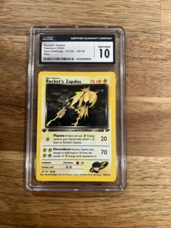 CGC 10 Rockets Zapdos Gym Challenge 1st Edition 15/132 Holo Pokemon Card - Image 1
