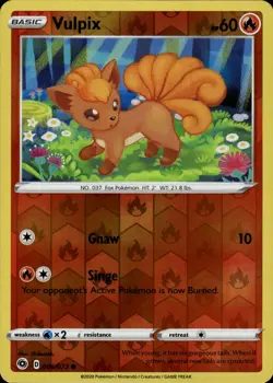 Vulpix Common Champion's Path 06/73 Fire Reverse Holo Pokemon Card - Image 1