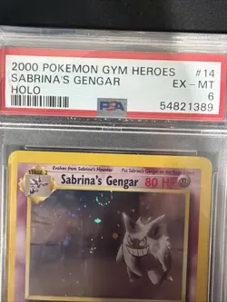 Pokemon TCG Sabrina's Gengar Holo Rare Card 14/132 PSA 6 Gym Heroes with Swirl - Image 2
