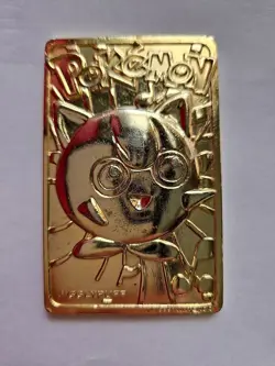 Vintage 1999 Burger King Pokemon Gold Plated JIGGLYPUFF Trading Card - Image 1