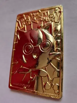 Vintage 1999 Burger King Pokemon Gold Plated JIGGLYPUFF Trading Card - Image 2