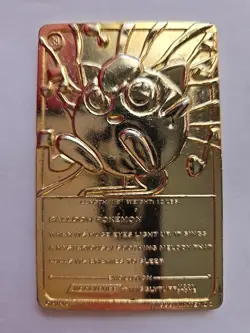 Vintage 1999 Burger King Pokemon Gold Plated JIGGLYPUFF Trading Card - Image 3