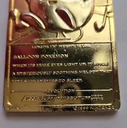 Vintage 1999 Burger King Pokemon Gold Plated JIGGLYPUFF Trading Card - Image 5