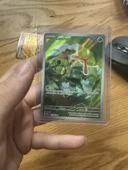 Pokemon Caterpie Scarlet and Violet 151 Holo Card 172/165 - Image 1