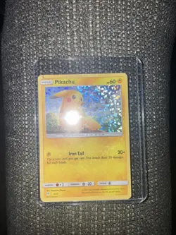 2017 Pikachu Holo Pokemon Trading Card 28/73 Holo Pikachu Card Rainbow - Image 1