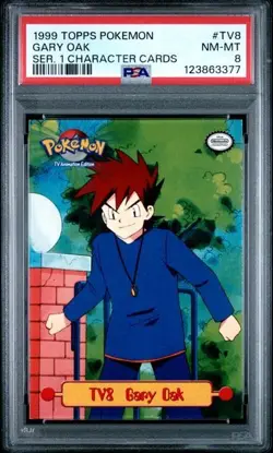 Graded PSA 8 1999 Topps Pokemon Gary Oak Ser. 1 Character Cards #TV8 - Image 1