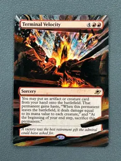 Terminal Velocity MTG Edge of Eternities Hand Painted Extended Full Altered Art - Image 1
