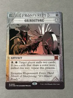 MTG; Grindstone; FOIL; Outlaws of Thunder Junction: Breaking News; NM Unplayed - Image 1
