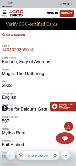 Karlach, Fury of Avernus Magic The Gathering, Gem Mint 10, Mythic Rare - Image 4