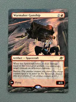 Warmaker Gunship MTG Edge of Eternities Hand Painted Borderless Full Altered Art - Image 1