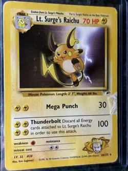 Lt. Surge’s Raichu 28/132 Non Holo Rare Gym Heroes HP - Image 4