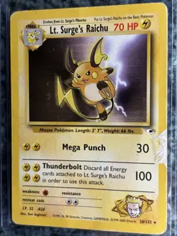 Lt. Surge’s Raichu 28/132 Non Holo Rare Gym Heroes HP - Image 5