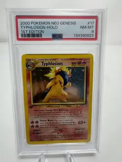 Pokemon Typhlosion 1st Edition 17/111 Neo Genesis - PSA 8 Near Mint - Mint - Image 1