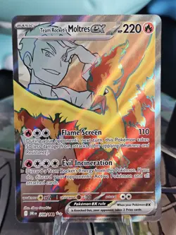 Team Rocket's Moltres ex 208/182 Full Art English Destined Rivals Pokemon NM - Image 1