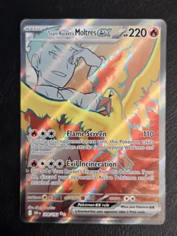 Team Rocket's Moltres ex 208/182 Full Art English Destined Rivals Pokemon NM - Image 3